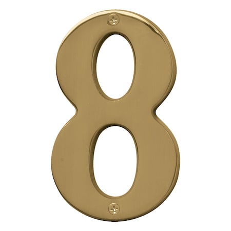 Hy-Ko 5In Polished Brass Number 8, 3PK A31028